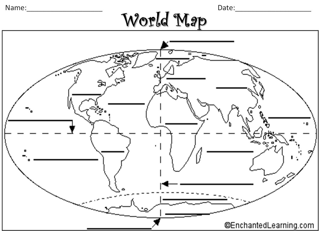 Lesson 20 - Geography & Us! Throughout Continents And Oceans Worksheet